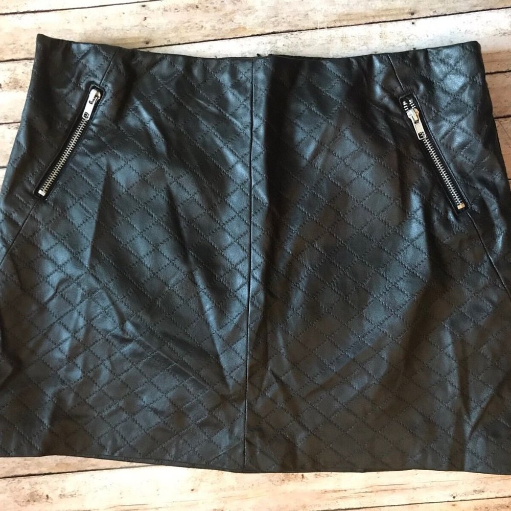 Cynthia Rowley Quilted Faux Leather Mini Skirt